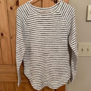 LOFT Black and White Stripe Sweater Small